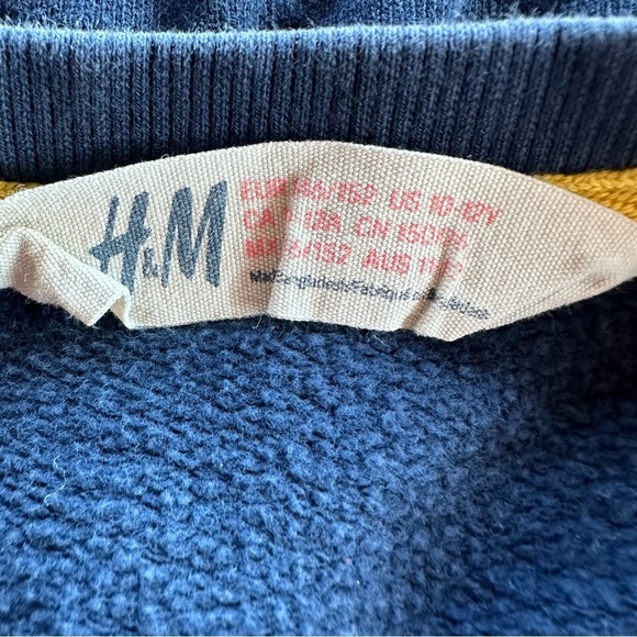 H&M  Boys Navy Blue Good Vibes Crewneck Sweatshirt Size 10-12 - Picture 6 of 6